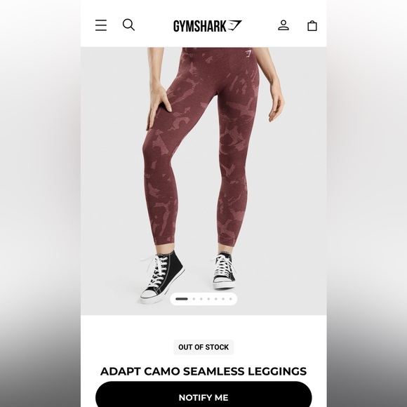 Gymshark Adapt Camo cherry brown scrunched butt leggings size Small - Picture 8 of 8